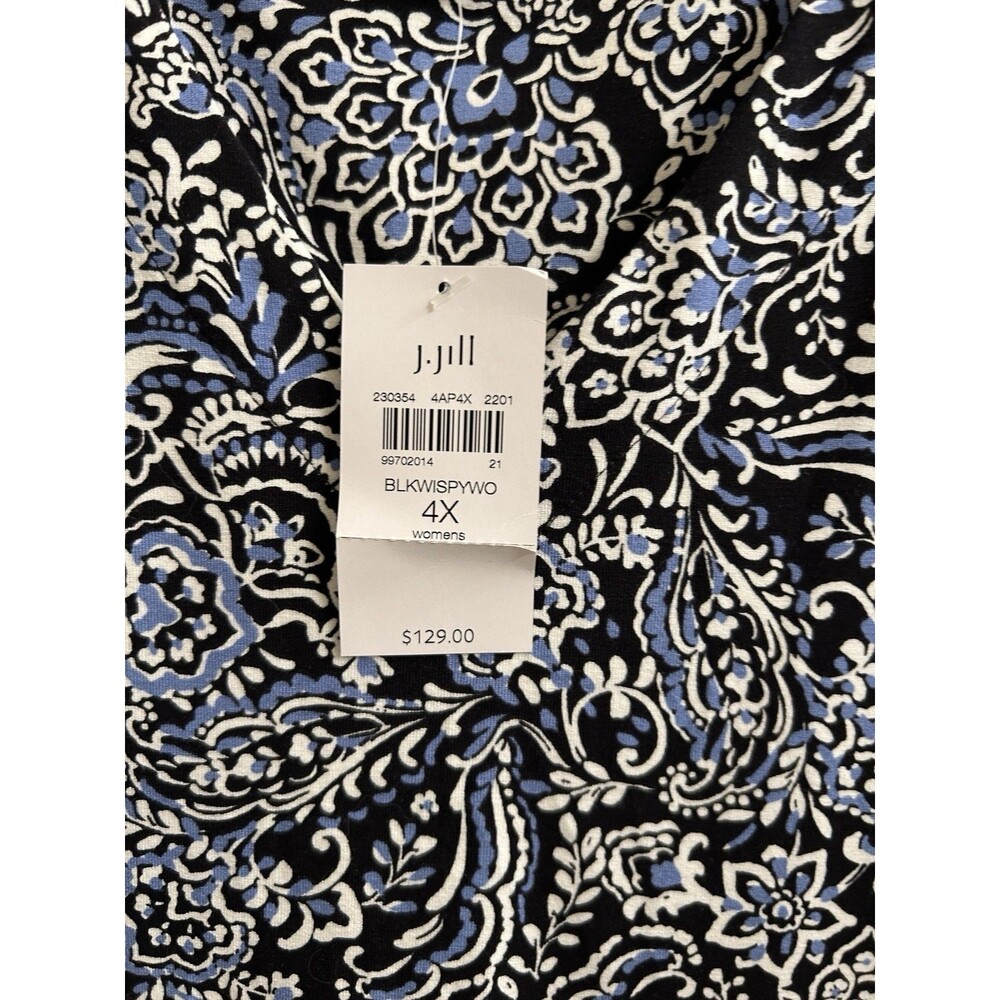 J Jill Wearever Collection Blue Knit Modest Stretch Midi Dress Plus Size 4X - Picture 6 of 8